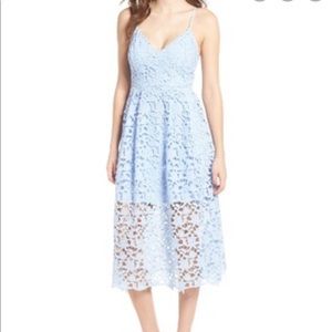 Astr the Label Lace Midi Dress in Blue Sz Small